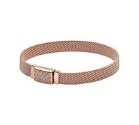 Pandora Reflexions Long Clasp Pavé 14k rose gold-plated bracelet with clear cubic zirconia , 19
