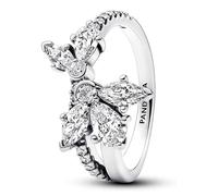 Pandora Timeless Herbarium cluster sterling silver ring with clear cubic zirconia, 54