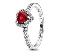 Pandora Rings Bright Red Leveled Heart Ring 198421C02