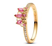 PANDORA Disney Princess Rapunzel Tiara 163651C01 Women's Ring Gold, 54/17,2, Sterling Silver, Cubic Zirconia