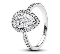 Pandora Rings Large Shiny Halo Ring Pear Cut 193012C01