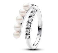 Pandora Rings Open Ring Freshwater Cultured Pearls and Pavé 193145C01