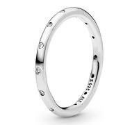 Pandora Timeless Square Sparkling Halo Square silver stud earrings with clear cubic zirconia