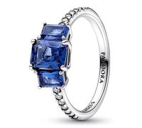 Pandora Rings Shiny Ring Three Rectangular Blue Gems 192389C01