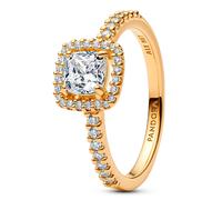 Pandora Rings Shiny Square Transparent Halo Ring 163555C01