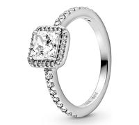 PANDORA Timeless Women's Sterling Silver Square Cubic Zirconia Ring, Size 56, No Box