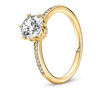Pandora Rings Transparent Shiny Crown Solitaire Ring 168289C01