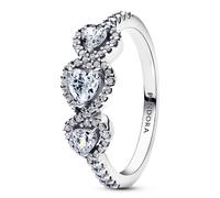 Pandora Rings Trilogy of Hearts Ring and Halo 194413C01