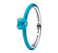 Pandora 193828C01 Women's Ring Silver Turquoise Heart, 52/16,6, enamel, No Gemstone