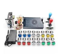 Pandora Saga DX 9800 in 1 Copy SANWA Kit Joystick with Chrome LED Button Coin Acceptor Arcade Machine Cabinet with Tutorial (Multicolor)
