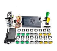 Pandora Saga DX 9800 in 1 Copy SANWA Kit Joystick with Chrome LED Button Coin Acceptor Arcade Machine Cabinet with Tutorial (Green & Yellow)