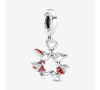 PANDORA Serling Silver Disney Mickey & Minnie Kissing Charm 790075C01