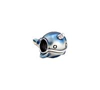 PANDORA Shimmering Narwhal Charm Blue, 14 x 9,7 x 9,5 mm, Non-precious metal, Not applicable