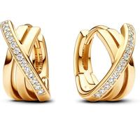 Pandora Signature Crossover Pavé Hoop Earrings