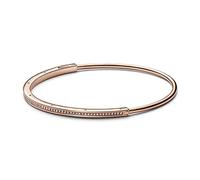 Pandora Signature I-D Pavé sterling silver bangle with clear cubic zirconia, 3
