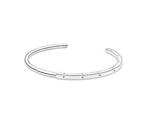 Pandora Signature I-D sterling silver open bangle