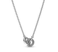 Pandora Signature Intertwined Pavé sterling silver pendant necklace with clear cubic zirconia