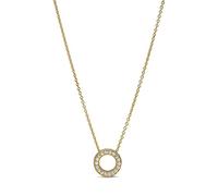 Pandora Signature Pavé Circle reversible 14k gold-plated necklace with clear cubic zirconia