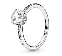 Pandora Women's Ring 198289CZ Sparkling Crown Sterling Silver Cubic Zirconia Solitaire