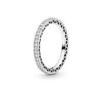 PANDORA Signature Sparkle and Hearts Ring, Size 60, Gift Box