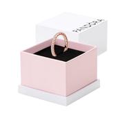 Pandora Signature Sparkle & Hearts 14k Rose gold-plated ring with clear cubic zirconia, 56