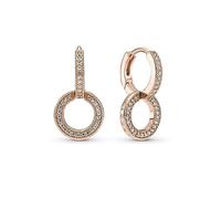 Pandora Rose Gold Sparkling Double Hoop Earrings