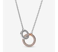 PANDORA Signature Two Tone Linked Circles Necklace 382778C01-45