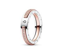 Pandora Signature Two-tone Logo & Pavé Ring, 48