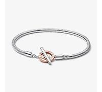 PANDORA Signature Two Tone Logo T-Bar Bracelet 582309C00-20