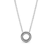 PANDORA Signature Women's Sterling Silver Pavé Circle Collier Pendant Necklace, 45cm, No Box