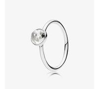 PANDORA Silver April Rock Crystal Droplet Ring 191012RC-50