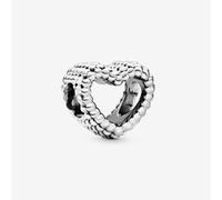 PANDORA Silver Beaded Open Heart Charm 797516