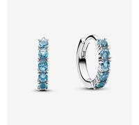 PANDORA Silver Blue Crystal Huggie Hoop Earrings 293849C01
