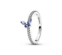Pandora Silver Blue Sparkling Butterfly Ring - 54