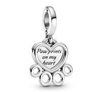 Pandora Silver Charm Pendant Hearts And Paw Print 799360C00