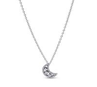 Pandora Silver Crescent Moon Pendant Necklace