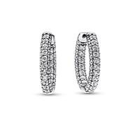 Pandora Silver Crystal Hoop Earrings - Silver