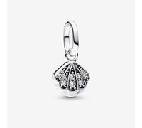 PANDORA Silver Cubic Zirconia Shell Dangle Charm 793855C01