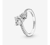 Pandora Silver Double Heart Sparkling Ring 191198C01-54