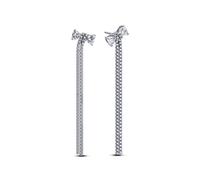 Pandora Silver Drop Crystal Bow Earrings