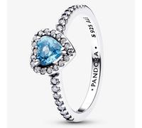 PANDORA Silver Elevated Light Blue Heart Ring 198421C10-60