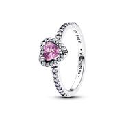 Pandora Silver Elevated Light Purple Heart Ring - 54