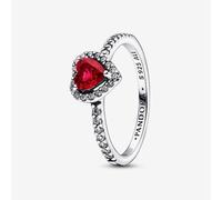 PANDORA Silver Elevated Red Heart Ring 198421C02-50
