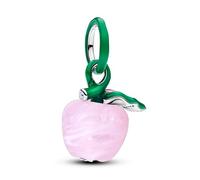Pandora Silver Enamel Charm Pendant Murano Pink Apple 794485C01