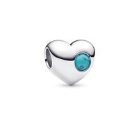 Pandora Silver Engravable December Birthstone Heart Charm