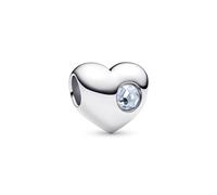 Pandora Silver Engravable March Birthstone Heart Charm