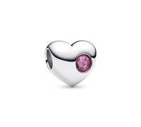 Pandora Silver Engravable October Birthstone Heart Charm