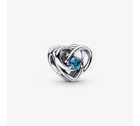 PANDORA Silver Entwined Heart Blue Stone Charm 793744C01