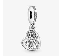 PANDORA Silver Forever Friends Heart Dangle Charm 791948CZ