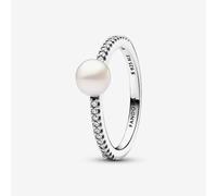 PANDORA Silver Freshwater Pearl Shoulder Set Ring 193264C00-50